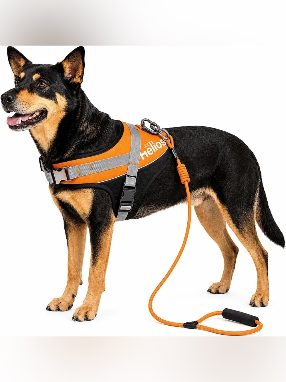 Dog Helios Orange Bark-Mudder Easy Tension 3M Reflective Endurance 2-in-1 Adjust